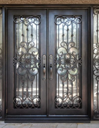 Custom Wrought Iron Double Doors with Sidings