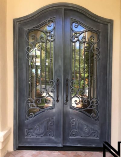 Ornate Custom Wrought Iron Double Doors