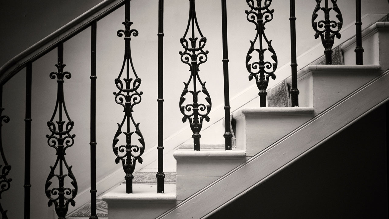 Modern iron stair railing